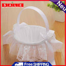 Flower Girls Basket Lace Bowknot Wedding Decoration Storage Container Supplies