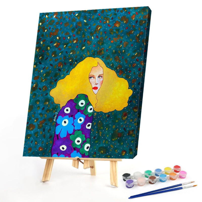 40x50cm Long Hair Girl Frameless Picture Oil Paint By Numbers Hand Painted De