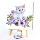 Flower Cat Oil Paint By Numbers Kits Canvas Picture Wall Art DIY Craft Colo