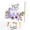Flower Cat Oil Paint By Numbers Kits Canvas Picture Wall Art DIY Craft Colo