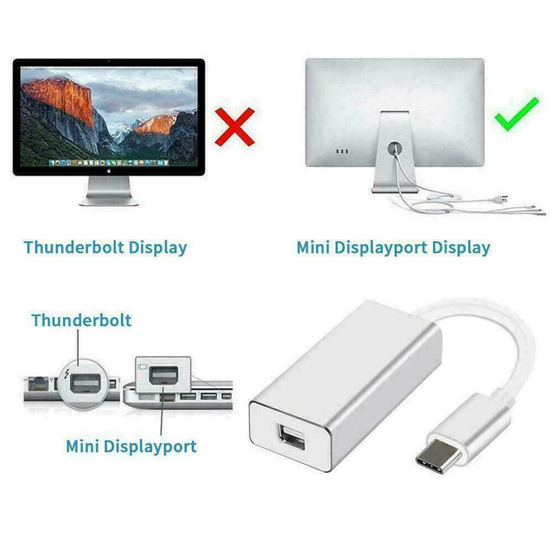 Thunderbolt 3 USB-C to Mini DisplayPort Converter 4K@60HZ DP Neu Adapte Y1J0