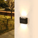 2x Solar Wall Lamp Outdoor Balcony Fence Path Garden Decor (Warm 6LED) Newly