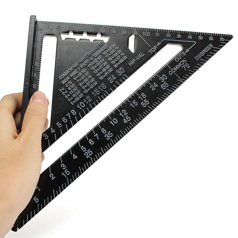 7 inch Angle Ruler Metric Measuring Ruler Woodworking Try Square (Black) Newly