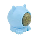 Catnip Ball Cat Rotation Silvervine Cleaning Teeth Interactive Toys (Blue)