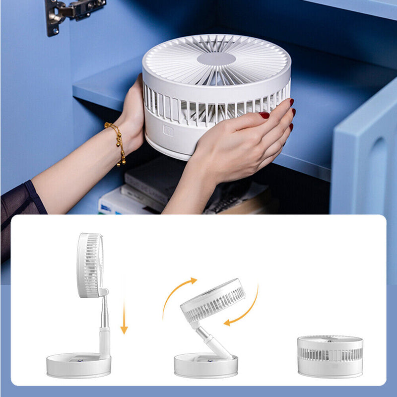 Telescopic Fan Summer Remote Control Desktop Table Floor Standing Fan White