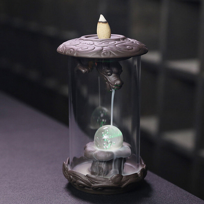 Creative Dragon Backflow Incense Burner Aroma Smoke Censer Stress Fatigue Relief
