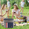 Portable Thermal Stripe Waterproof Aluminum Foil Insulated Lunch Bag (Blue)