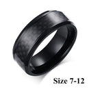 Stainless Steel Fashion Wedding Band Men Ring Black Carbon Fiber Ring
