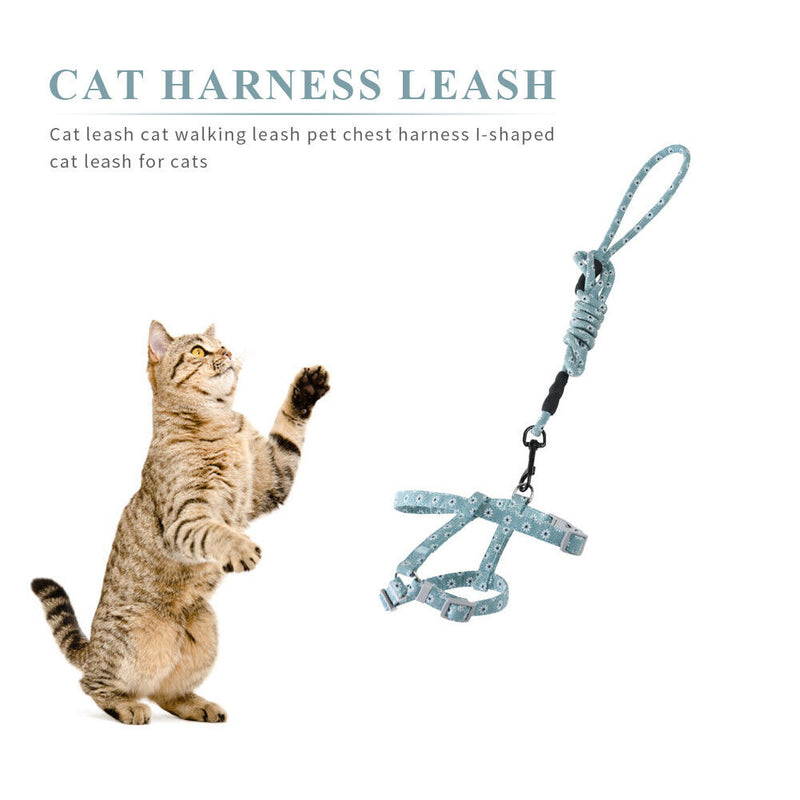 Adjustable Cats Leash Walking Chest Strap Pet Traction Rope (Green S)