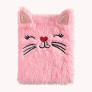 Cartoon Cat Plush Notebook Fluffy Daily Planner Journal Book (Pink) Newly