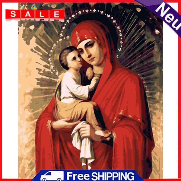 Virgin and Child 40x50cm Oil Paint By Numbers Picture DIY Painting