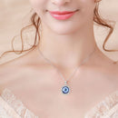 Evil Eye Pendant Necklace Chain - Unisex Turkish Third Blue Eyes Amulet Nec