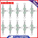 10pcs 3 Way Rolling Barrel Swirl Glowing Bead Fixed Ring Connectors