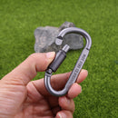 #QZO 2Pcs Carabiner Screw Lock D-Shaped Hook Keyring Clip Camping Hiking Who