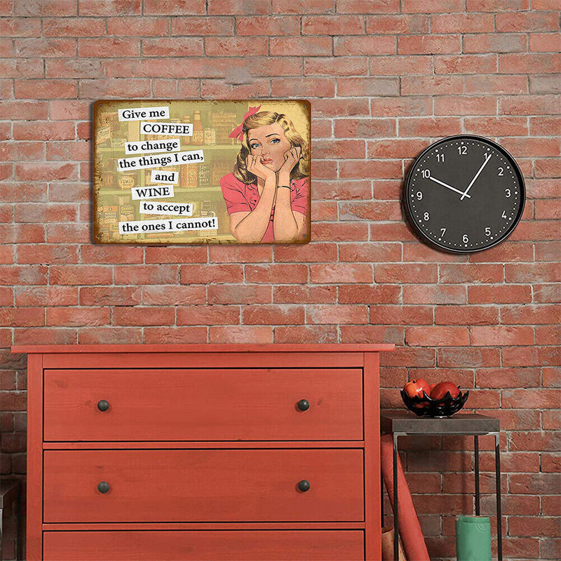 Metal Tin Sign Poster Retro Girl Plate Plaque for Bar Pub Club Wall Art (F)