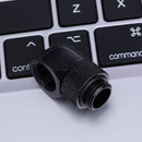 G1/4 Inner Outer Dual Thread 90 Degree Rotary Water Tube Connector(Black) Newly