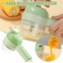 4 in 1 Handheld Electric Vegetable Cutter Set Garlic Meat Mud Masher Wireless n: