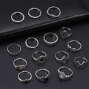Fashion Women Star Boho Rings Set Moon Hand Accessories Midi Finger Jewelry