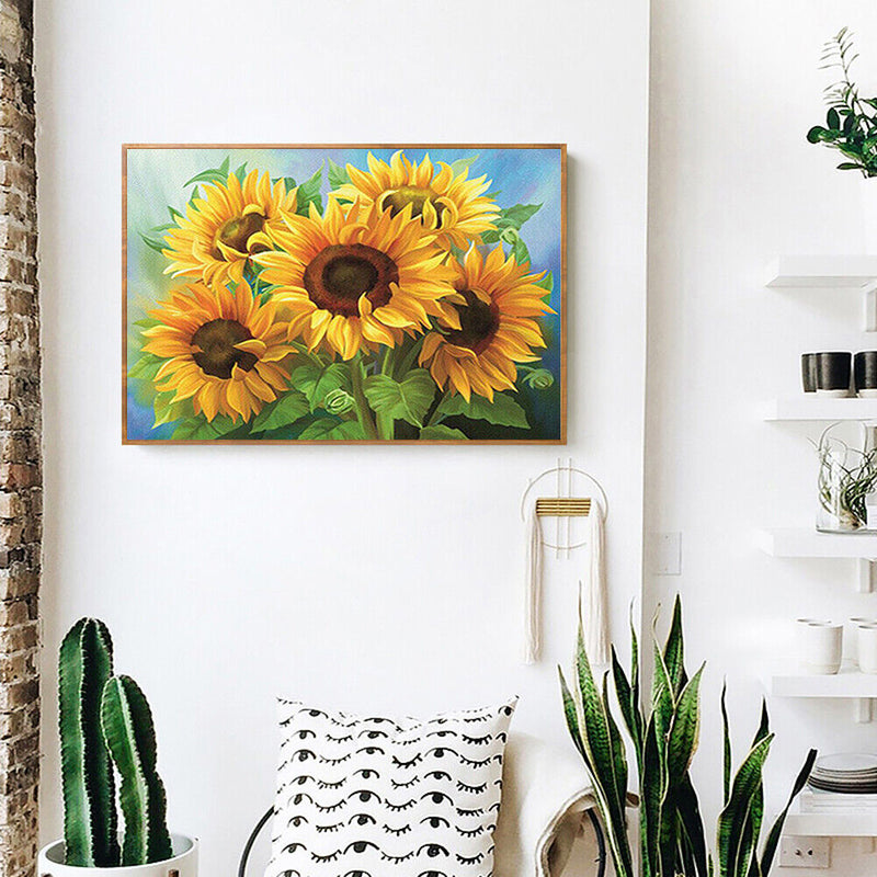 Oil Paint By Numbers Sunflowers Coloring Picture Drawing L483
