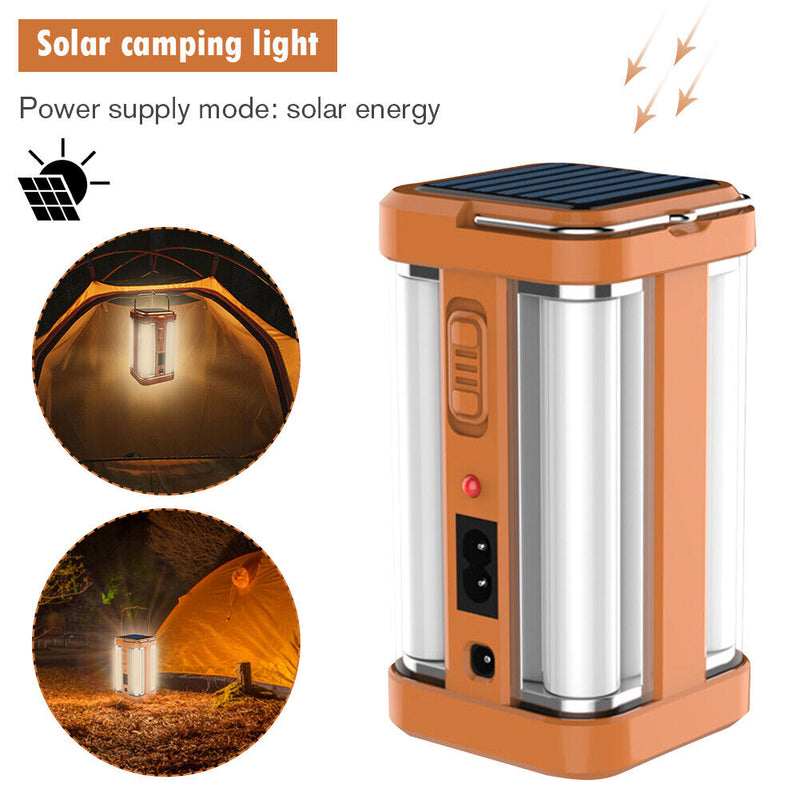 Portable Camping Light Outdoor Solar USB Charging 4 Side Tent Work Lantern Newly