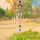 Metallic Hoop Moon Sun Crystal Pendant Wind Chime Hanging Drop Garden Decoration