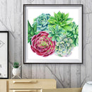 5D DIY Full Round Drill Diamond Painting Succulent Plant Cross Stitch Embro