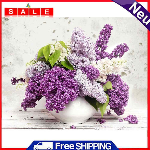 5D Diamond Painting DIY Lavender Partial Round Drill Mosaic Picture Wall Decor