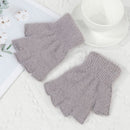 Autumn Plush Knitted Fingerless Mittens Half Finger Gloves Imitation Mink Hair