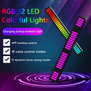Type-C APP Control RGB 32 LED Voice-Activated Light Bar (Jazz Black x2)