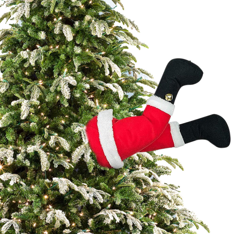 Hanging Christmas Santa Legs Plush Feet Festive Christmas Decorations for Home