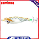 Luminous Artificial Jigs Fishing Lures Cuttlefish Catcher Tackle (Yellow White)