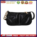 Women Pleated Handbags PU Solid Color Zipper Shoulder Underarm Bag Clutch Purse