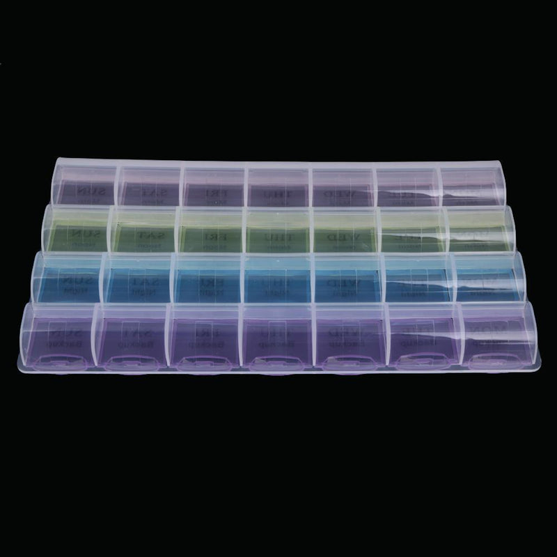 28 Small Compartment Pill Box 7 Day Medicine Storage Organizer Container Case