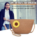 Women Straw Weave Flower Summer Beach Shoulder Crossbody Bag (Sunflower)