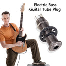 Electric Guitar Bass 1/4 inch Straight Ribbed Jack Plug Socket (Gun Black)