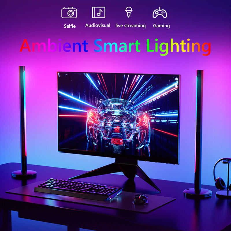 2Pcs RGB Colorful LED Pickup Rhythm Light Strip APP Control USB Music Lamp
