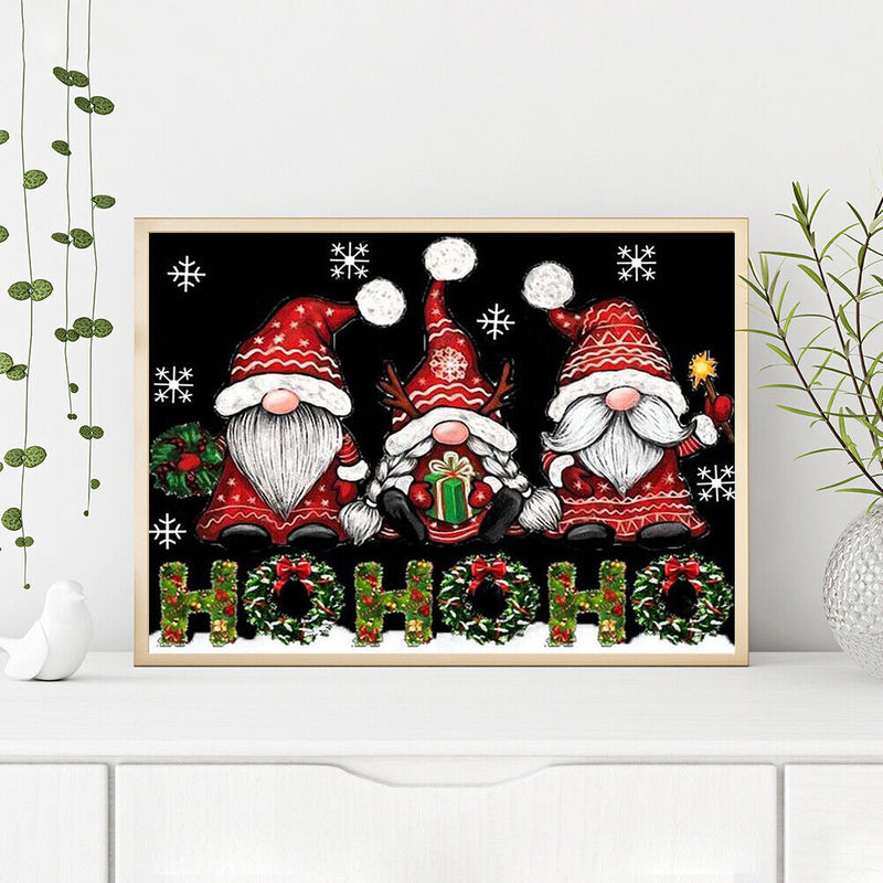 Christmas Gnomes Oil Paint By Numbers Kits Coloring Drawing for Adults Chil