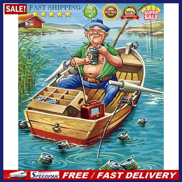 40X50cm Angler Pattern Frameless Picture Oil Paint By Numbers Painted Picture