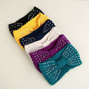 Turban  Winter Head Wrap Rhinestone Knit Headband  Bead Crochet Hair Band