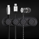 Magnetic Cable Organizer Clip Carbon Fiber Look Desktop USB Data Cable Hold