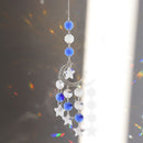 #A Crystal Diamond Wind Chimes Ornaments Metal Star Moon Hanging Pendant Decorat