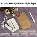 Transparent Acrylic Table Night Light DIY Message Board Home Lamp (Square) Newly
