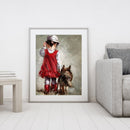 Red Skirt Girl Paint By Numbers Kit DIY Frameless Picture On Canvas (S442)
