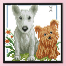 Full/Partial Cross Stitch Dog Kit Cotton 2 Strands Stamped Artwork Home Decor