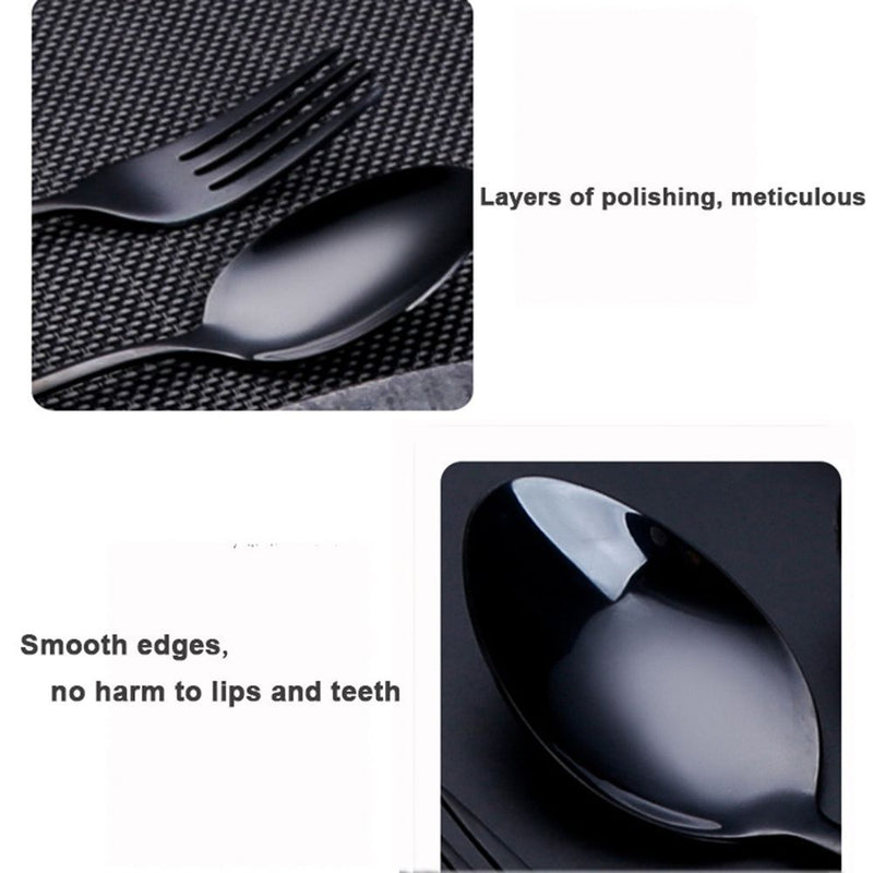 Durable Spoon Fork Knives Kits Complete Dinnerware Set Tableware Cutlery Set