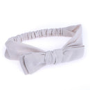 Korean Stripe Bow Knot Baby Hair Band Infant Cute Elastic Headband(Grey)