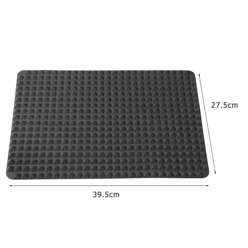 Silicone Mat Barbecue Grill Pad Pizza Baking Tray Kitchen Tools (Black)