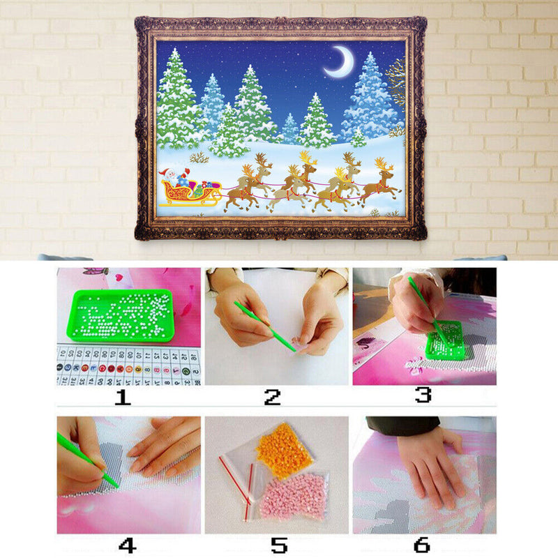 5D DIY Christmas Eve Diamond Painting Cross Stitch Embroidery Decor Craft