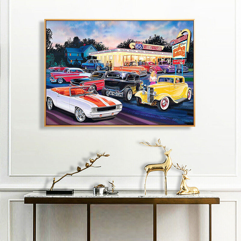 Digital Paint Car Painted By Numbers On Canvas Wall