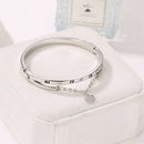 Love Jewelry Cuff Bangles Heart Dangle Bracelet Stainless Steel Roma Letter